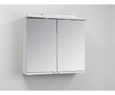 Cavadore NUSA 01 VS Armadio con Specchio, Bianco, 80 x 30 x 73 cm, 34 unitÃ 