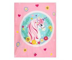 Unicorno Plaid in Pile, Rosa, 120x150 cm