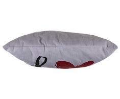 Cuscino decorativo bianco, cuore rosso e lettere nere, I love you