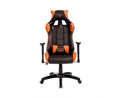Woxter Stinger Station Orange - Sedia da ufficio/gaming con asse in acciaio, sistema di sollevamento dello schienale a gas, ruote silenziose, in poliestere e cotone, 53 x 53 x 129 cm, colore: arancione