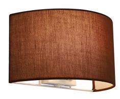 HARPER LIVING 1xE27/ES - Lampada da parete con interruttore, paralume in tessuto semicircolare, adatta per aggiornamento LED, ideale per camera da letto, soggiorno, corridoio, hotel, B&B