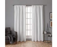 Exclusive Home Tende in ciniglia con Motivo a Righe Tasca da Finestra Tenda a Pannello, Winter White, 52Â x 84Â cm