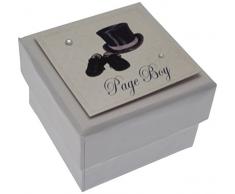 Cotone bianco Carte Erinnerungsalbum, matrimonio, dicendo:Page Boy Mini tavolo regalo Hochzeitsbox, con cilindro e Design di calzature