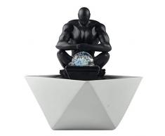 ZenLight SCFR19-C12 Fontana da Interno in Poliresina, Nero e Bianco, 17 x 17 x 24 cm