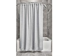 iDesign Tende per Doccia Design a Nido dApe, Tenda per Vasca da Bagno x 183,0 cm in Poliestere, Grigio mélange