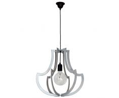 Homemania HOMAX_4416 Lampada a Sospensione Tigris Grigio in Metallo, Legno, 45 x 45 x 90 cm