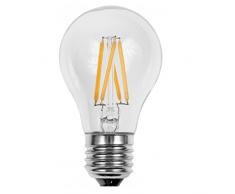 Bulk Hardware Lampadina a Filamento LED A19, Attacco a Vite Edison, E27 in Vetro, Equivalente a Una Lampada da 40 W, 4 W, Bianco, 4 unitÃ 