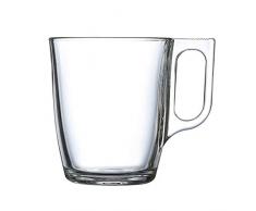 Luminarc Nuovo Set 6 Tazze Colazione Mugs CaffÃ¨ in Vetro per Microonde 25cl