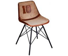 Better & Best - Sedia Imbottita in Tessuto Non 10, Dimensioni 45 x 50 x 79 cm, Seduta 45,5 cm, Materiale: Pelle/Metallo, Corno, Marrone, Taglia Unica