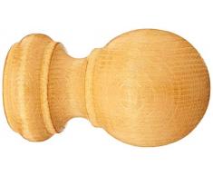 Gardinia Sfera, 2X terminali, Legno faggio, per Tende Tecniche Ã 25 mm, 2 unitÃ 