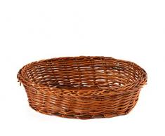 Home 0 Cestino Ovale, 10x15 cm, Vimini, Marrone, 16x11x4 cm