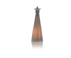 evviva Albero Natale Glitter e LED, Argento, 7 x 7 x 21 cm