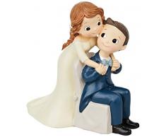 Mopec Statuetta torta Pop & Fun sposo seduto, 14 x 14 cm, Bianco, Taglia unica