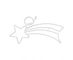 XMASKING Figura Luminosa, Stella Cometa Coda Doppio Profilo SMD Neon bifacciale 95 x h 35 cm, 480 LED Bianco Caldo, Luce Fissa, Esterno