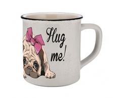 infinite by GEDA LABELS 13722 - Tazza da caffÃ¨ vintage con carlino, in ceramica, 400 ml