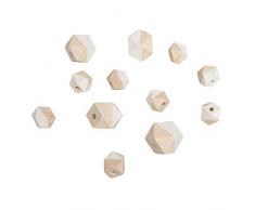 Rayher 12201102 - Perline in Legno con Diamante, 4 Pezzi Ã¸2cm, 8St. Ã¸1,5 cm, SB-Btl 12S