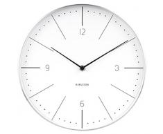 Karlsson Normann, Orologio da Parete, Acciaio, Bianco, Taglia Unica