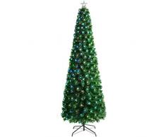 WeRChristmas - Albero di Natale in Fibra Ottica con Stelle LED, Verde, 5 ft/1.5m