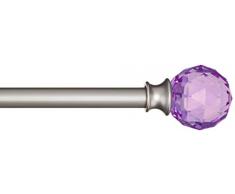 AmazonBasics - Bastone per tende, 1,6 cm, con elementi decorativi a forma di palla sfaccettata, 71 cm, Viola