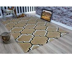 Serdim Rugs Ltd - Tappeto Moderno, Morbido, Intagliato a Mano, 1,2 cm di Spessore, Idrorepellente e Non stinge, Lavabile (Beige, 80 x 150 cm)