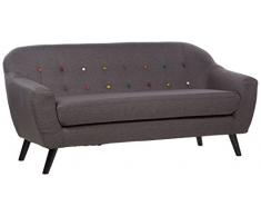 Lo+DeModa Coushto Divano a 3 Piazze Componibile, Poliestere, Grigio scuro, 177x83x29 cm