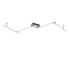 Trio Leuchten Trio 871810405 Highway Plafoniera LED, Alluminio Spazzolato, Acrilico Bianco