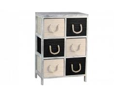 dvier Scaffale in Legno con 6Â Scomparti, Colore: Bianco Nero waschweiss LxPxA 46Â x 29Â x 70Â cm