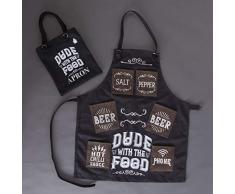 Boxer Gifts - Grembiule da Cucina con Tasche Resistenti, per Compleanno, Natale o Festa del papà , con Fantastico Sacchetto Regalo in Tela, Colore: Nero, Taglia Unica