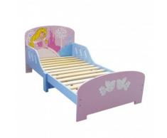 FUN HOUSE 712240 Disney Princesses Letto per Bambina, con doghe in Legno MDF, Colore: Rosa, 144 x 59 x 77 cm