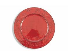Galileo Casa Fiocco di Neve Sottopiatto, Rosso, 33 cm