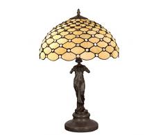 World Art, TWGM16893, Lampada scultura con gemme, Lampade Tiffany, 41 x 62 x 41 Cm