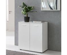 Wohnling - Comò SVENJA con 2 Ante, 71 x 78 x 35 cm, in Legno, Stile Moderno, Colore: Bianco