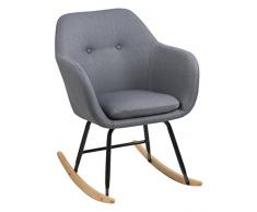 AC Design Furniture 64790 Sedia a Dondolo, Tessuto, Grigio, 71 x 57 x 81 cm