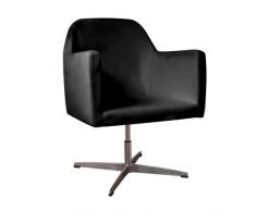 Premier Housewares 2402272 Sedia Girevole Regolabile con Base Cromata, Effetto Cuoio, 91x60x62 cm, Nero