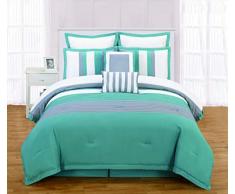 Duck Rochester King Size e Queen Doppio, Copripiumino Matrimoniale, Dinosauro, Divano piumone Letto dormitorio, Set Piumino Scuro, Teal-Grigio, 104x90