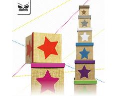 Mood Set Scatole Modello Quadrate Super Star, Multicolore, Taglia Unica