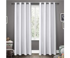 Exclusive Home Tende in Rasatello Oscurante. Kids Occhielli Finestra Tenda a Pannello, Bianca, 52Â x 213,4Â cm, Set di 2