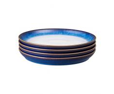Denby 421048925 Blue Haze Coupe-Set di Piatti Piani, Terraglia, Blu