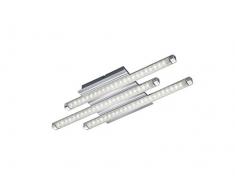 Reality Leuchten R62811500 Street Plafoniera a LED, 3 Diffusori, Effetto Cristali, 50x18 cm, Cromato Integriert, 4.5 W, Chrom, 18 x 50 x 5 cm