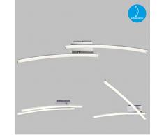 Briloner Leuchten Lampada a LED da soffitto, Plafoniera a 2 luci, 700 Lumen, 3.000 Kelvin (Bianco Caldo), 9 Watt, Alluminio, 780x100x107mm (LxPxA) 9 W