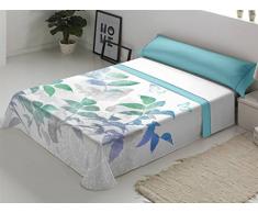 JAVIER LARRAINZAR Massima qualitÃ , 100% Cotone, Fabbricazione Spagnola, Bianco, Blu, Letto 180 cm