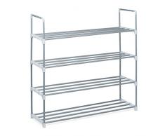 Relaxdays 10020501_349 Scaffale Portascarpe, Mobile per Scarpe, Versatile, Stabile e Sicuro, Poco Ingombrante e Pratico, 31 X 90 X 93 cm, Argento