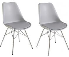 LifeStyleDesign 58886298 - Sedia Jackson, in Metallo, Grigio, 48 x 55 x 85 cm