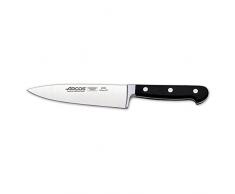 Arcos Serie Clasica - Coltello da Chef Coltello da Cucina - Acciaio Inossidabile Forgiato Nitrum 160 mm - Manico Polioxymetilene (Pom) Colore Nero
