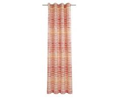 Deko Trends Tenda a Occhielli, Tessuto, Rosso