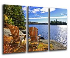 Quadro Su Legno, Paesaggio Lago dei due fiumi Ontario, Canada, 97 x 62cm, Stampa in qualita fotografica. Ref. 26058