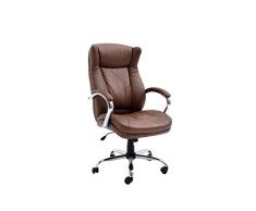 Poltrona executive sedia da ufficio Robas Lund Porter con braccioli marrone cromato 68 x 73 x 116-126 cm 62475VC3