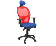 Piqueras Y Crespo (PIQU7) Sedia Jorquera in Rete Rossa Seduta Bali con testiera Fissa Ufficio Talla Unica Blu