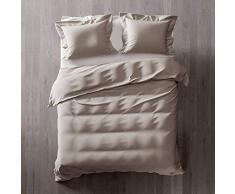 Heckett Lane Biancheria da Letto, 100% Cotone Percalle Feline 140 Bleached Sand