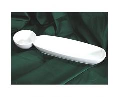 H&H A5953 Antipastiera, Porcellana, Bianco